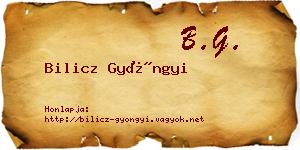 Bilicz Gyöngyi névjegykártya
